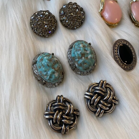 COLLECTION OF CLIP/SCREWBACK EARRINGS (TARA, CORO, 925 STERLING) - Picture 4 of 16